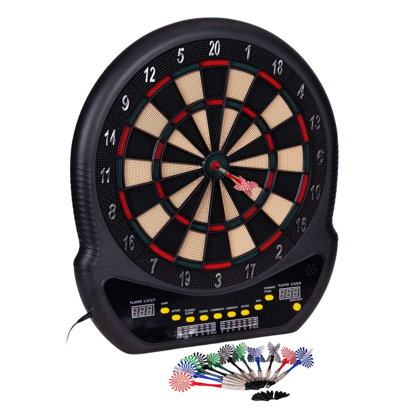 Electronic Dartboard Set, 27 Games, 12 Darts, LCD Display