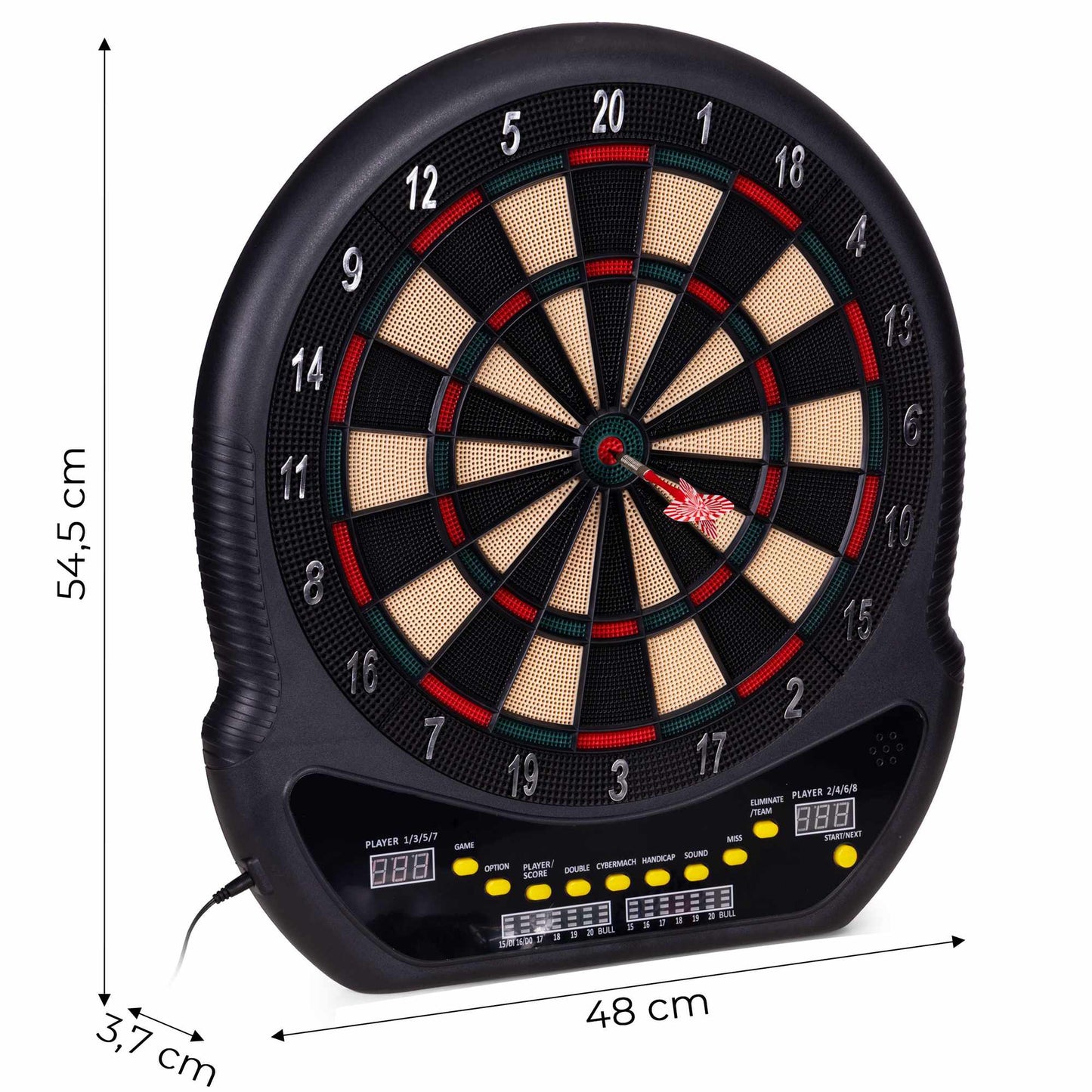 Electronic Dartboard Set, 27 Games, 12 Darts, LCD Display