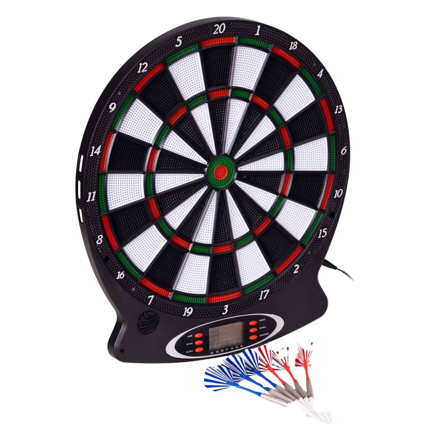 Electronic Dartboard Set, 38 cm, 18 Games, 6 Darts