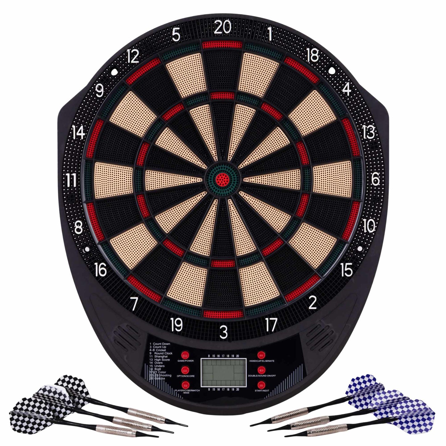Electronic Dartboard Set, 41cm, 26 Games, 6 Darts
