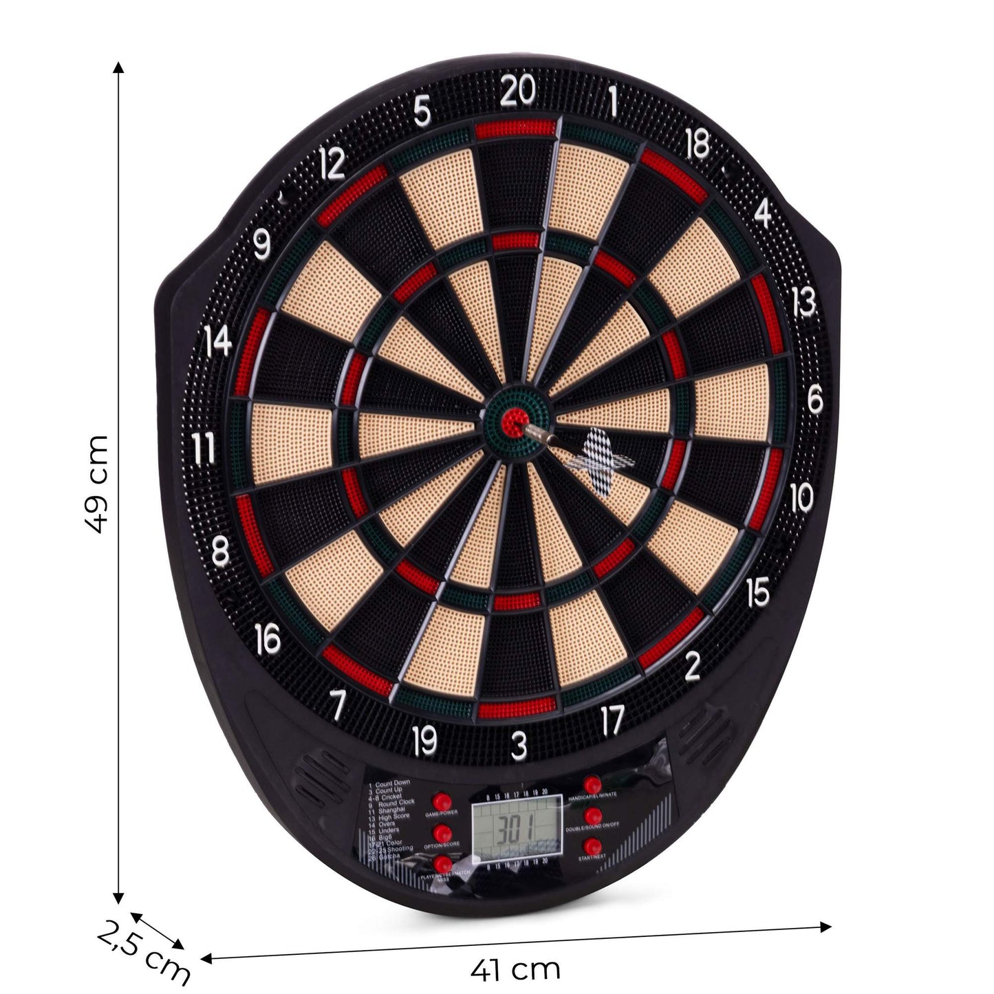 Electronic Dartboard Set, 41cm, 26 Games, 6 Darts