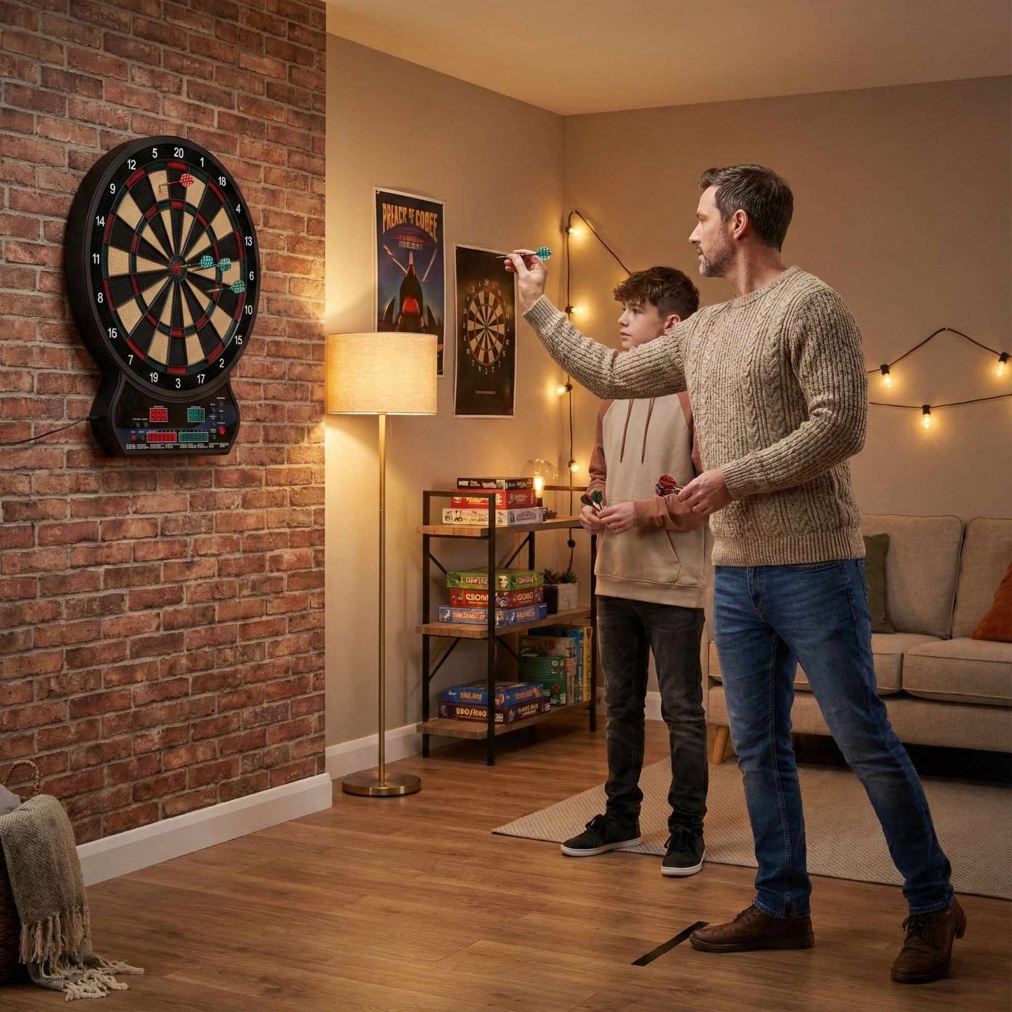 Electronic Dartboard Set, 42 cm, 27 Games, 12 Darts