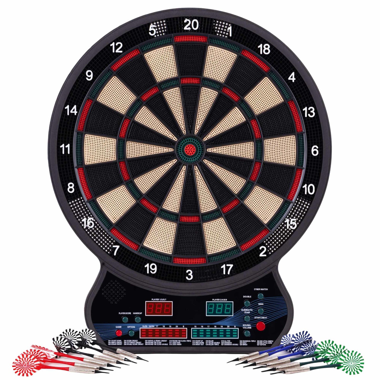 Electronic Dartboard Set, 42 cm, 27 Games, 12 Darts