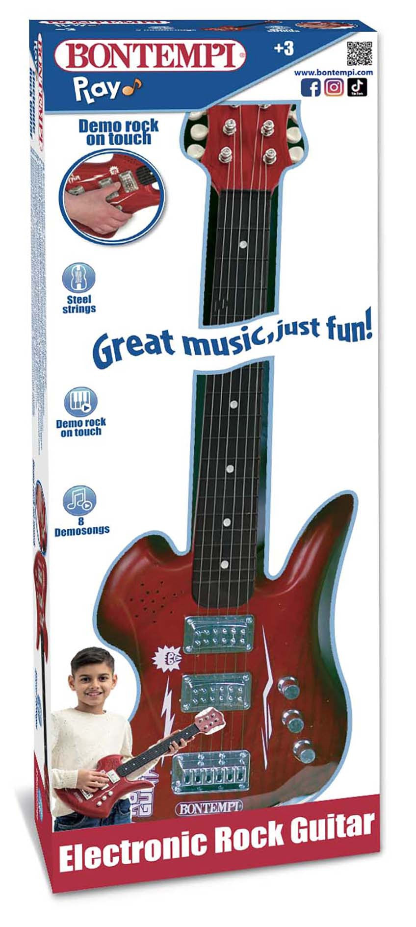 Electronic Rock Guitar with 6 Strings & 8 Demo Songs