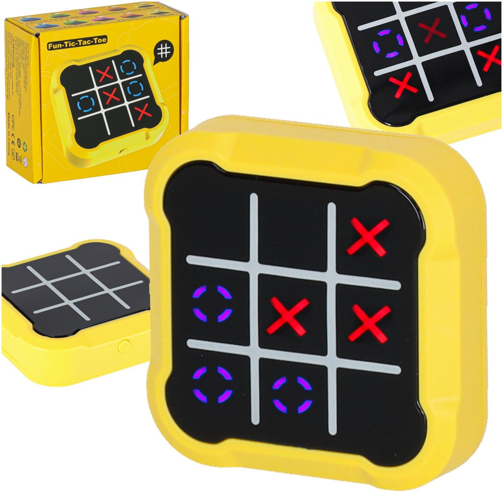Electronic Tic Tac Toe Game – Portable Yellow Console