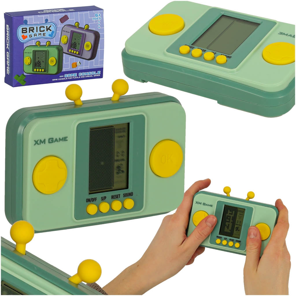 Electronic arcade game portable console green