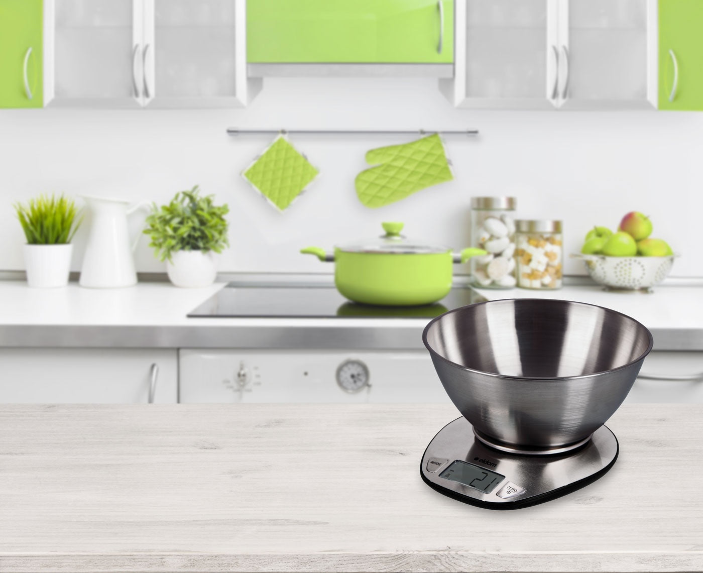 Electronic kitchen scale with a bowl ELDOM WK320S, steel