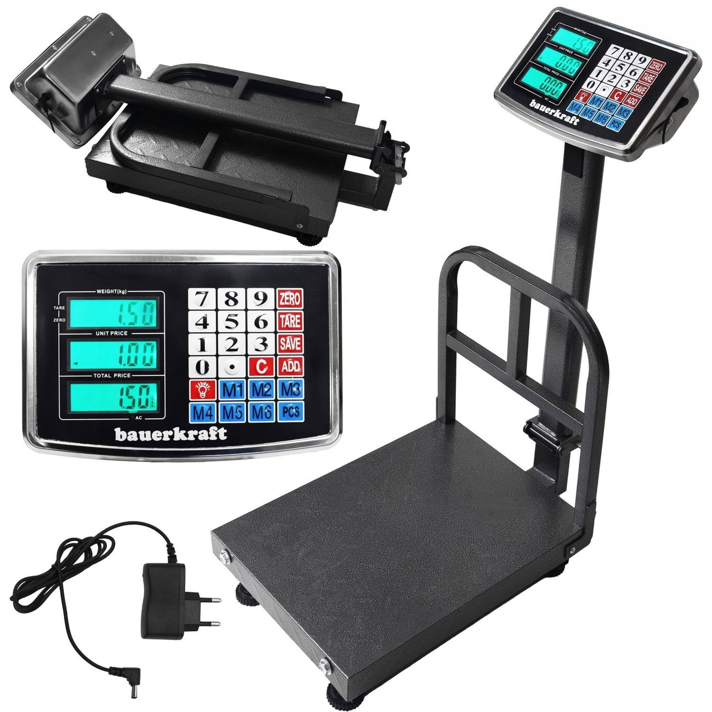 Electronic scale 200 kg, warehouse, shop, platform, cargo, industrial, LCD