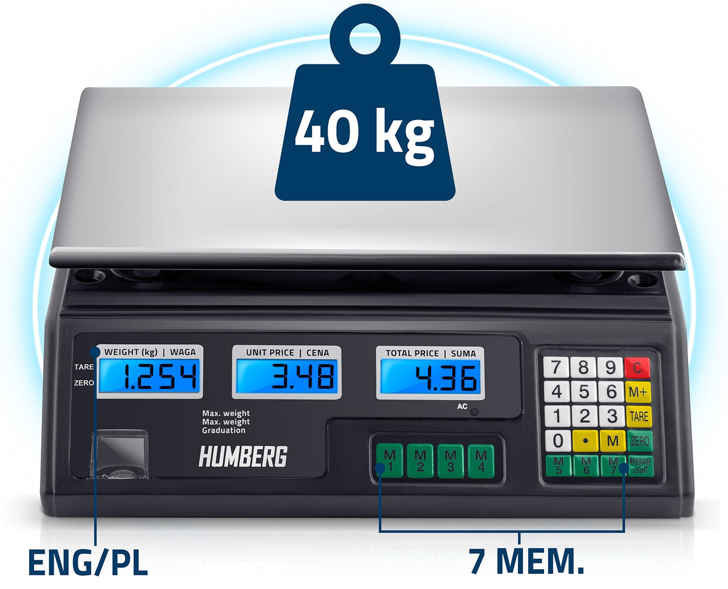 Electronic shop scale 40 kg Humberg MH-190