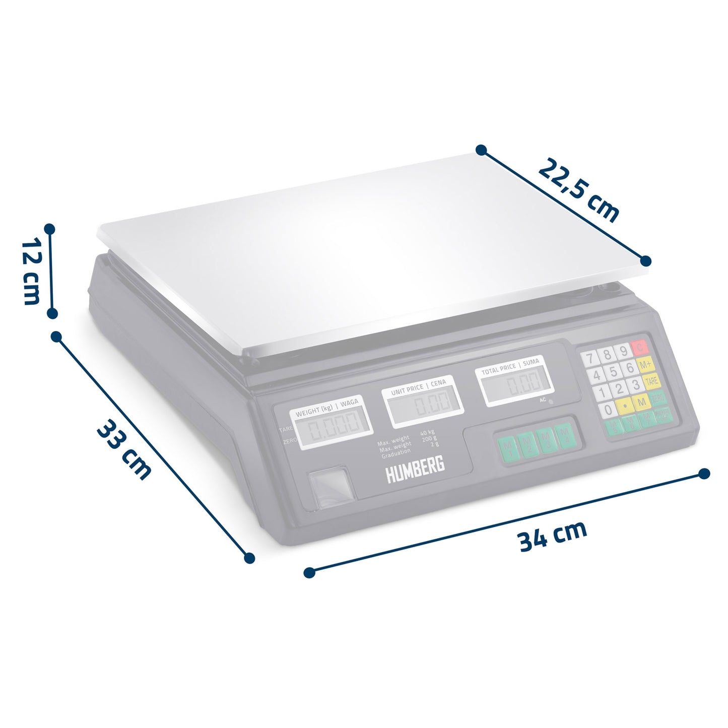 Electronic shop scale 40 kg Humberg MH-190