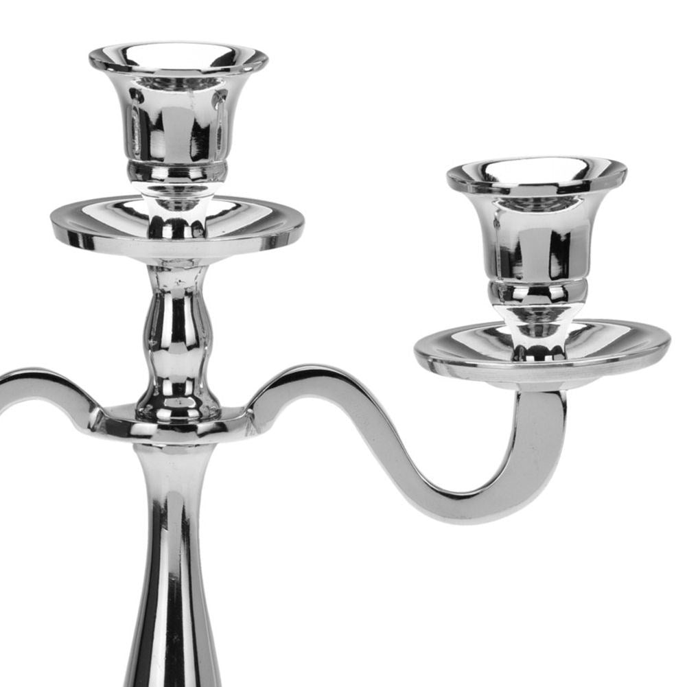 Elegant 3-armed candlestick in classic silver style