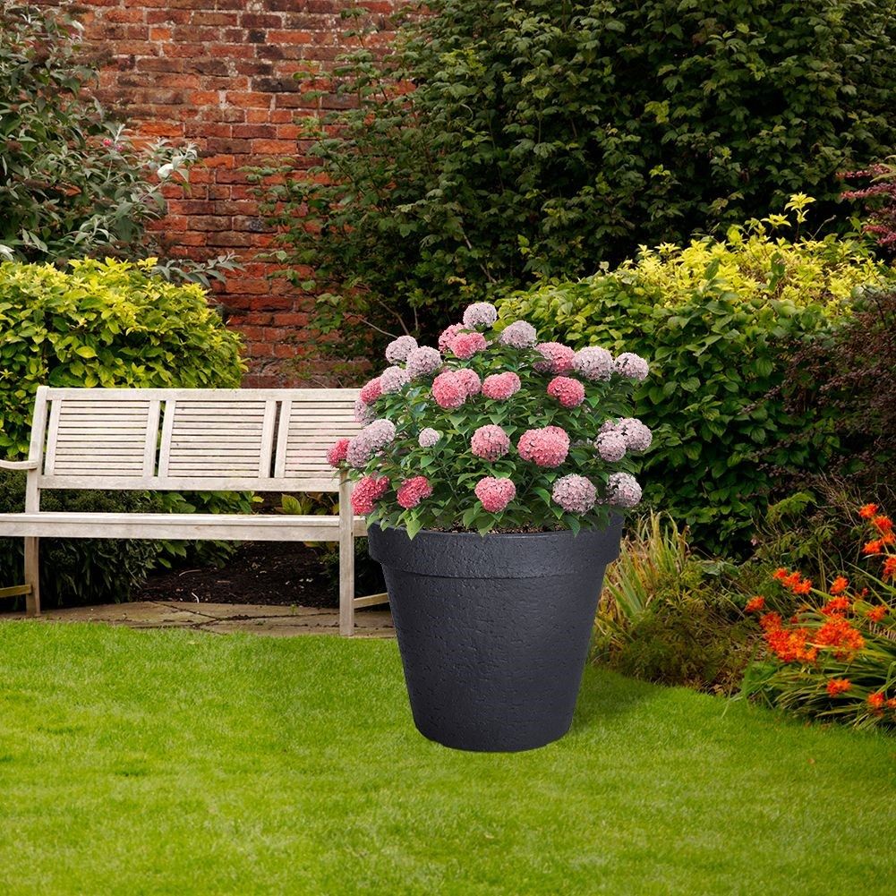 Elegant Anthracite Pot for Modern Garden