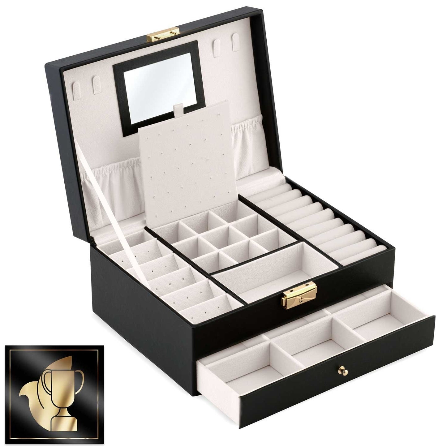 Elegant Black Jewelry Box MS-709 Massido