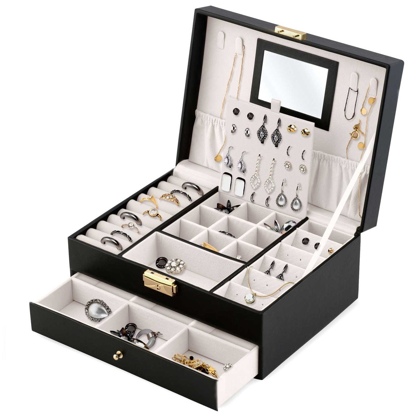 Elegant Black Jewelry Box MS-709 Massido