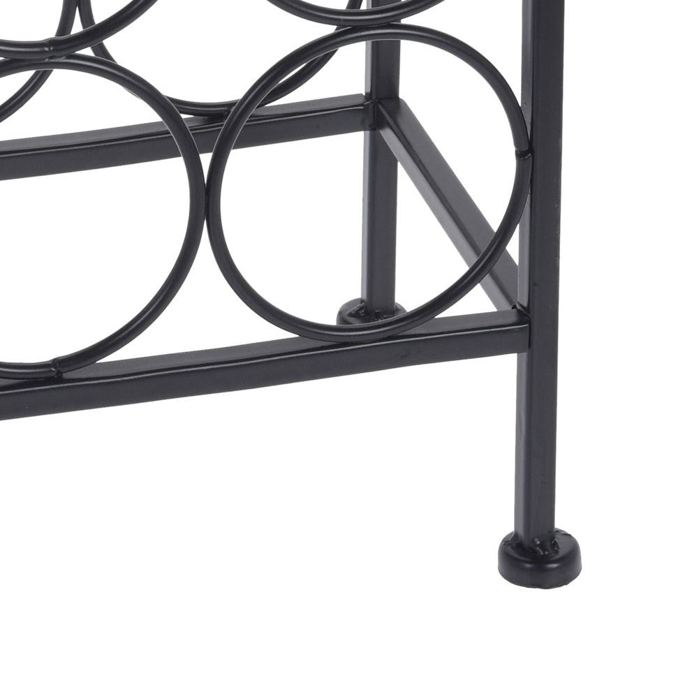 Elegant Black Metal Wine Rack for 6 Bottles