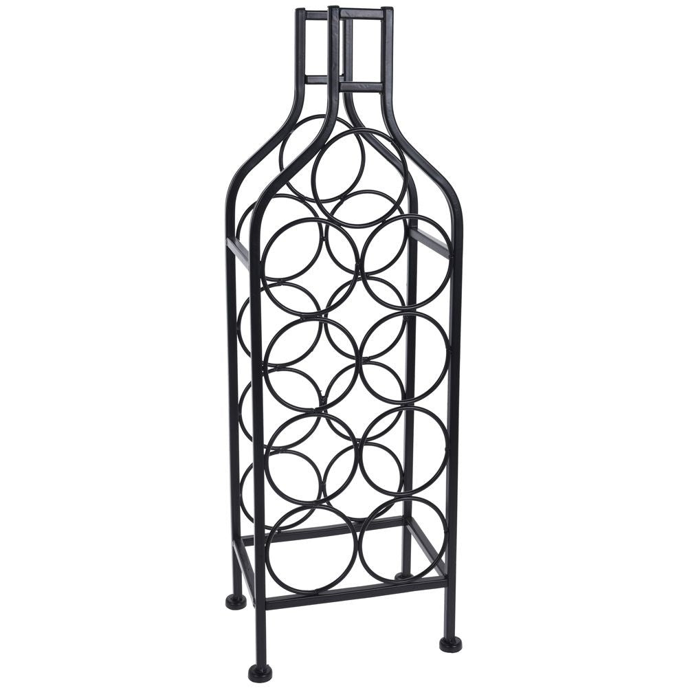 Elegant Black Metal Wine Rack for 6 Bottles
