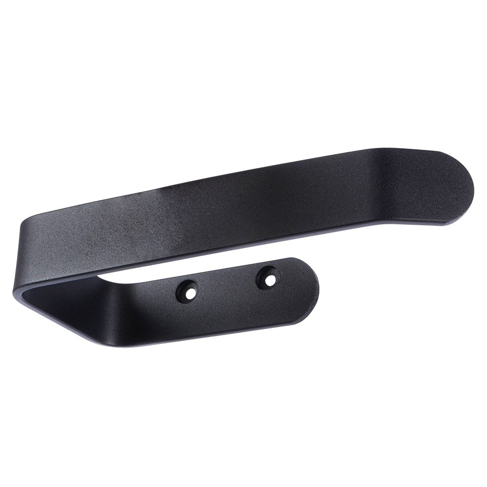 Elegant Black Toilet Roll Holder with Mounting Details