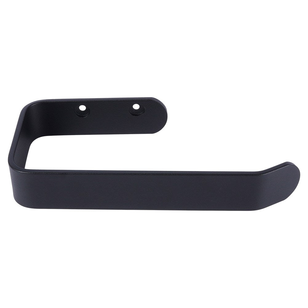 Elegant Black Toilet Roll Holder with Mounting Details