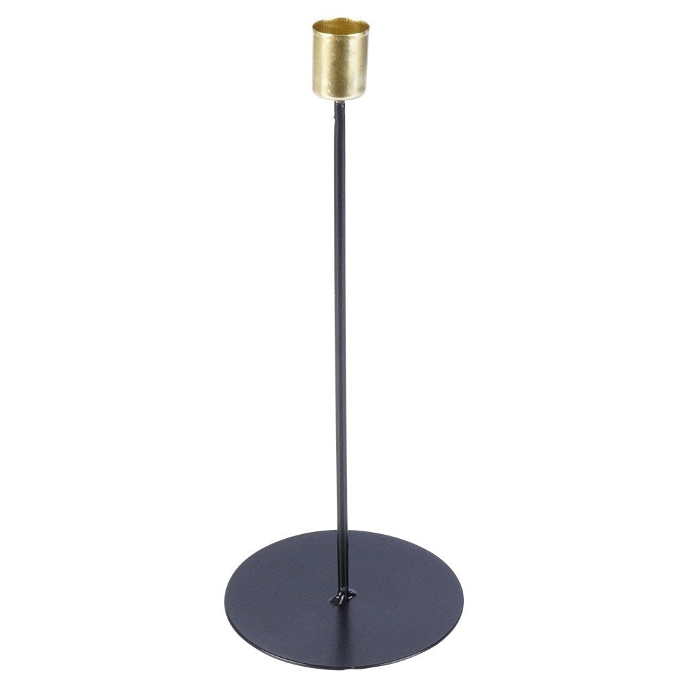 Elegant Classic Candlestick in Gold and Black for Long Candles