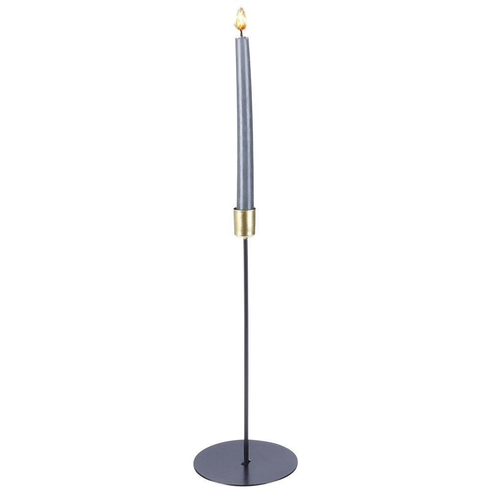 Elegant Classic Candlestick in Gold and Black for Long Candles