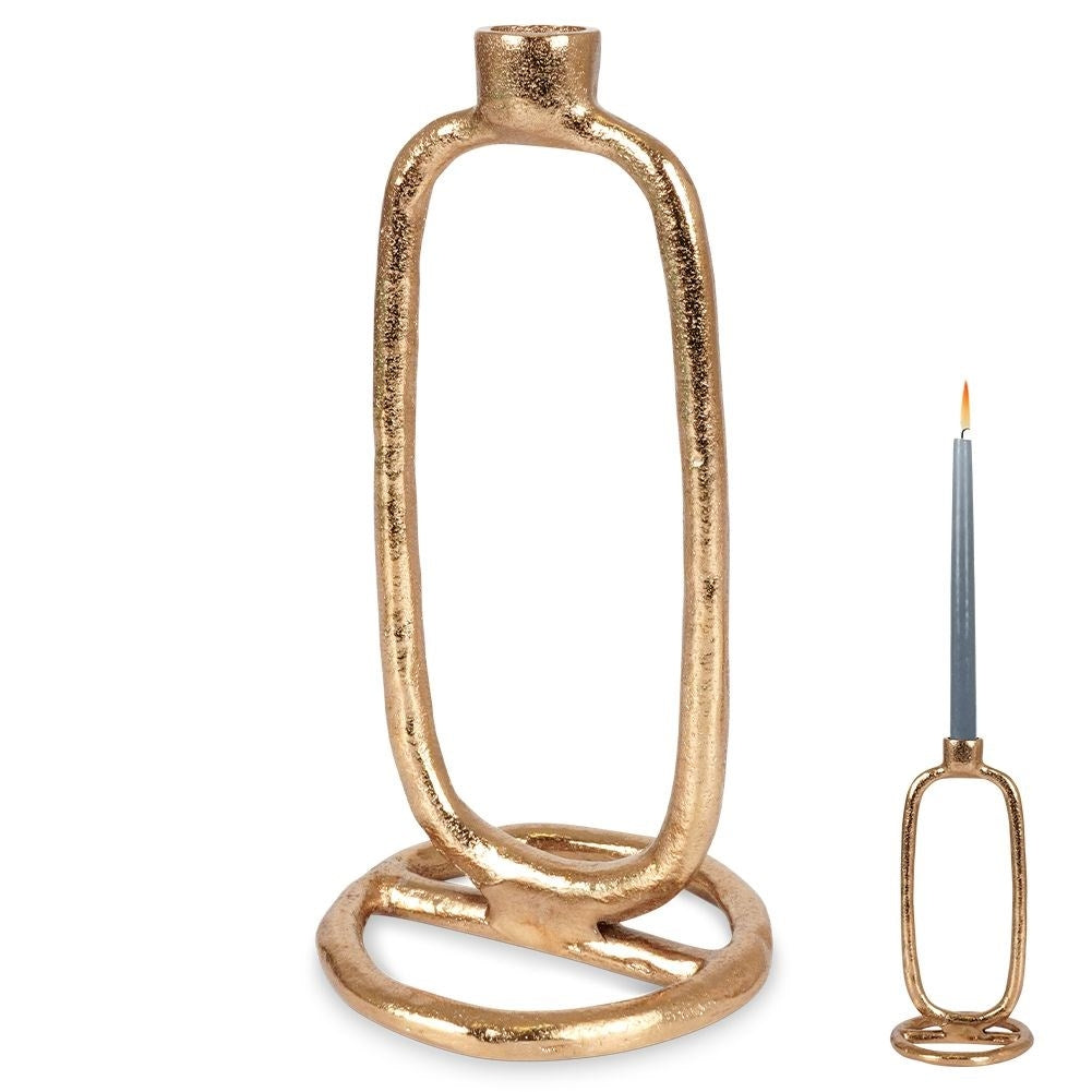 Elegant Classic Candlestick in Golden Aluminum