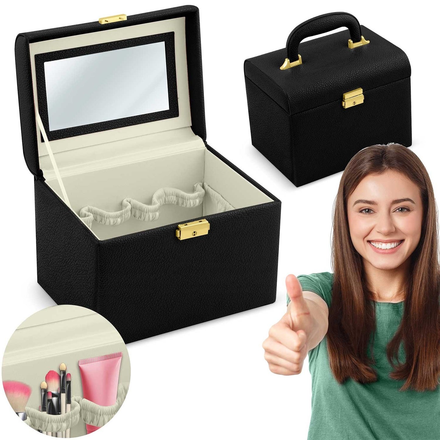 Elegant Cosmetics case Massido MS-706 Black
