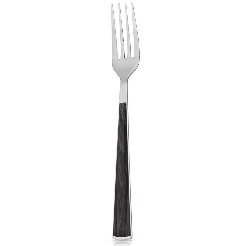 Elegant Dessert Fork 18 cm in Stainless Steel with Wooden Design