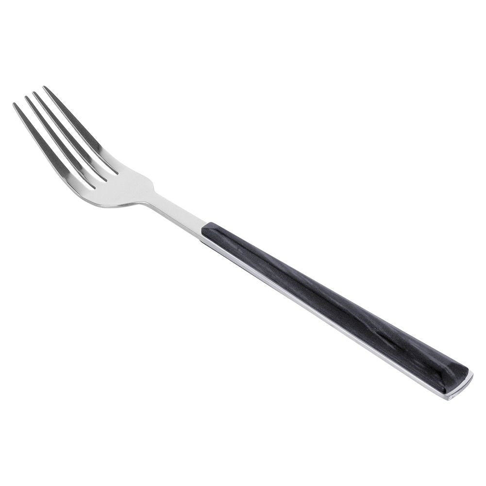 Elegant Dessert Fork 18 cm in Stainless Steel with Wooden Design