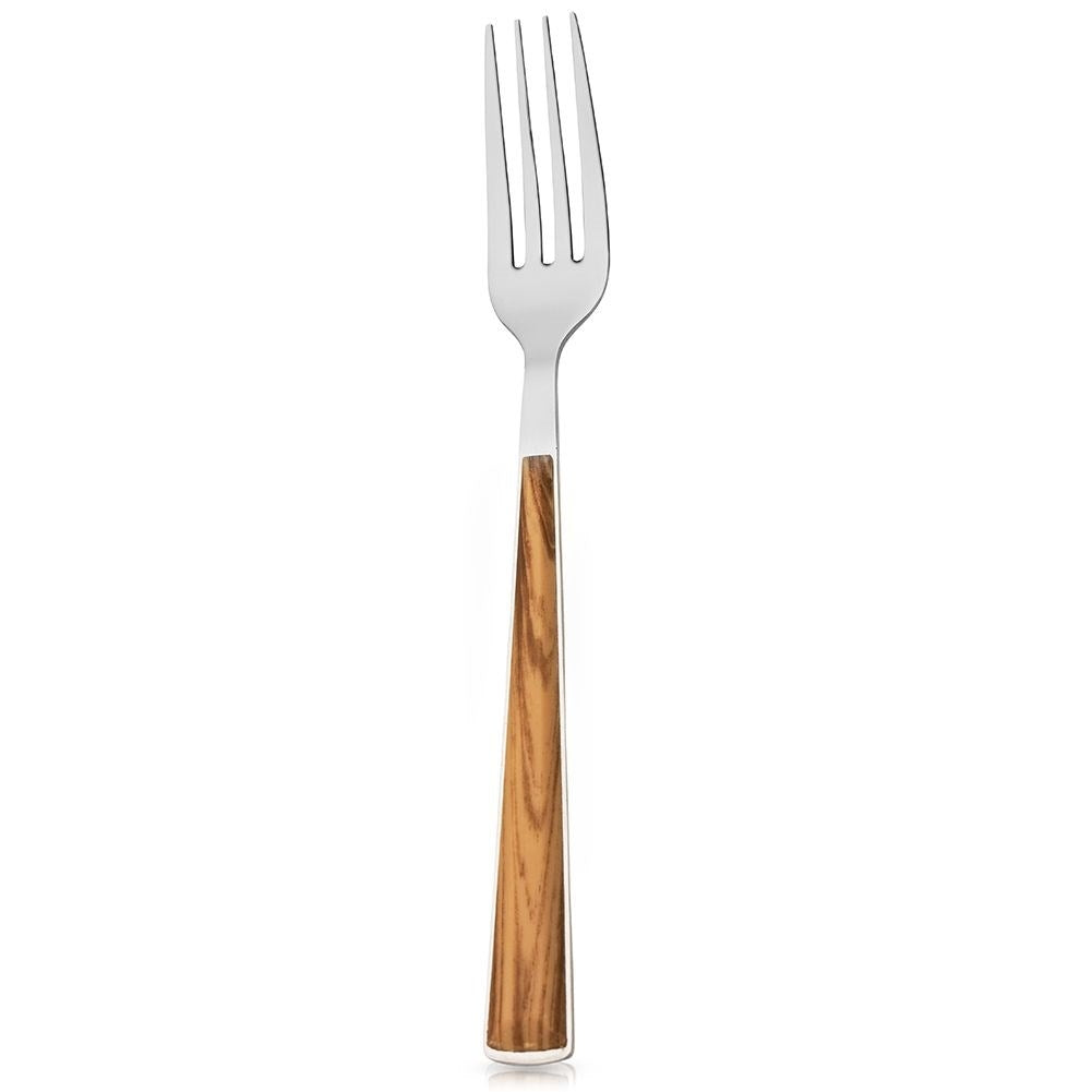 Elegant Dinner Spoon in Stainless Steel, Imitation Wood, Dishwasher Safe