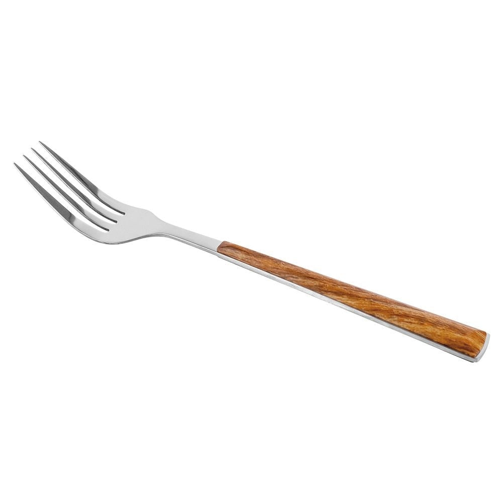Elegant Dinner Spoon in Stainless Steel, Imitation Wood, Dishwasher Safe