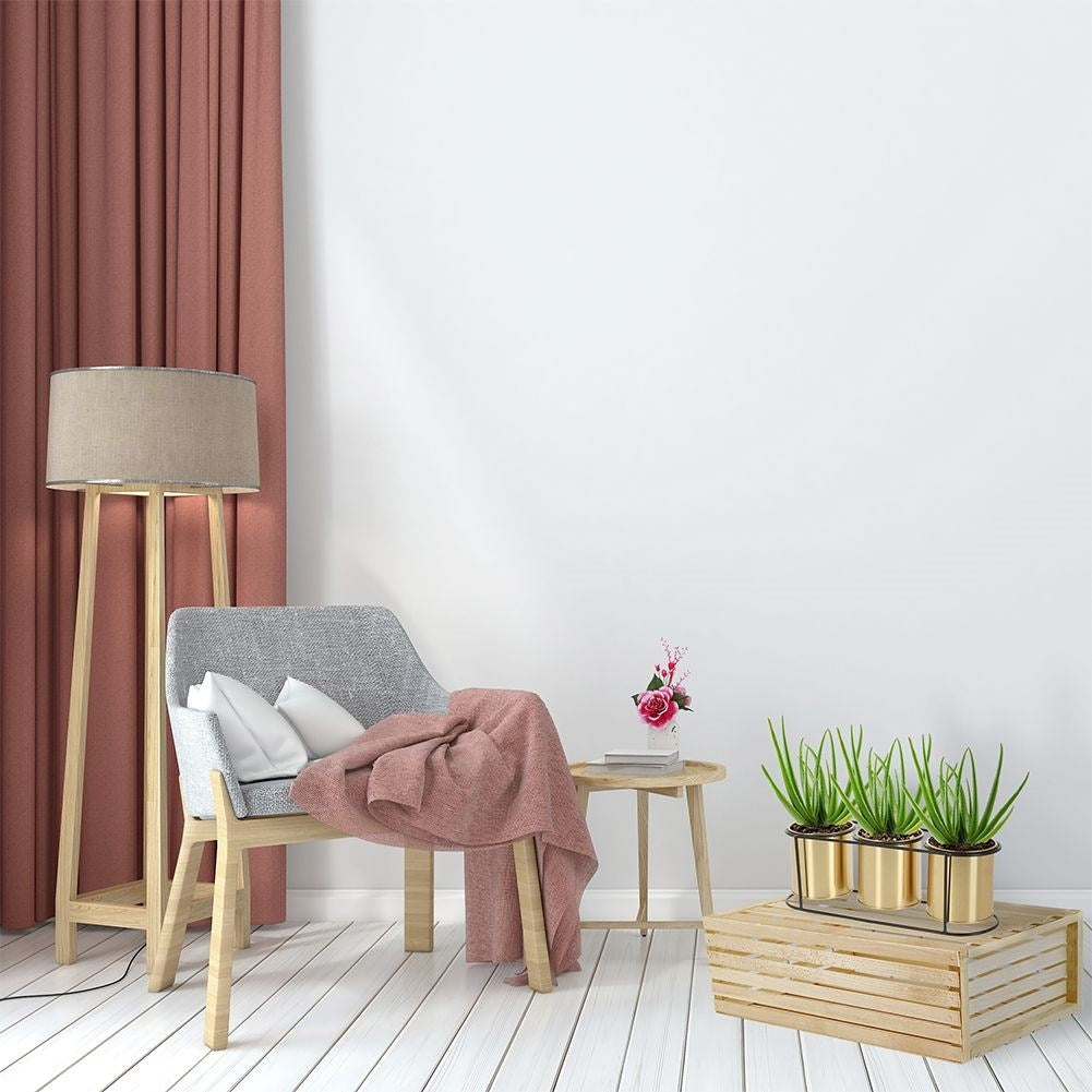 Elegant Flower Stand for Three Plants in Black and Gold