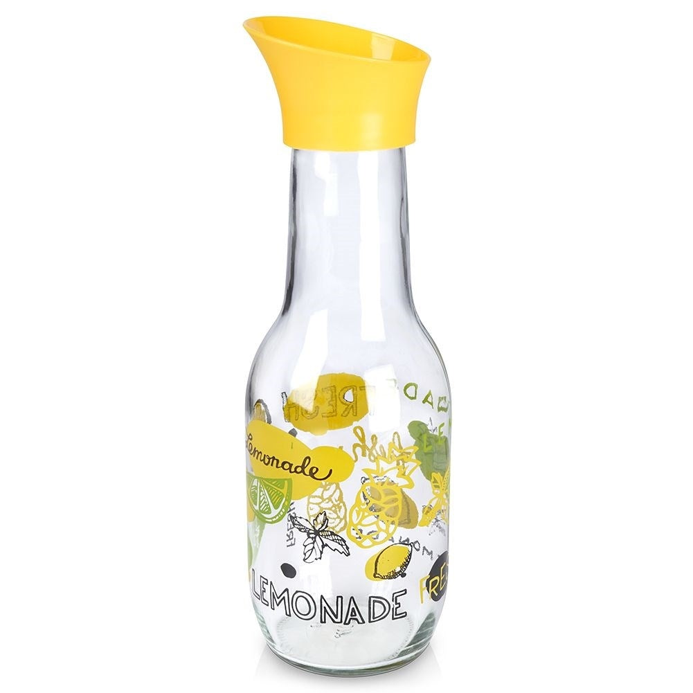 Elegant Glass Jug with Lid and Special Pouring System, 1 Liter