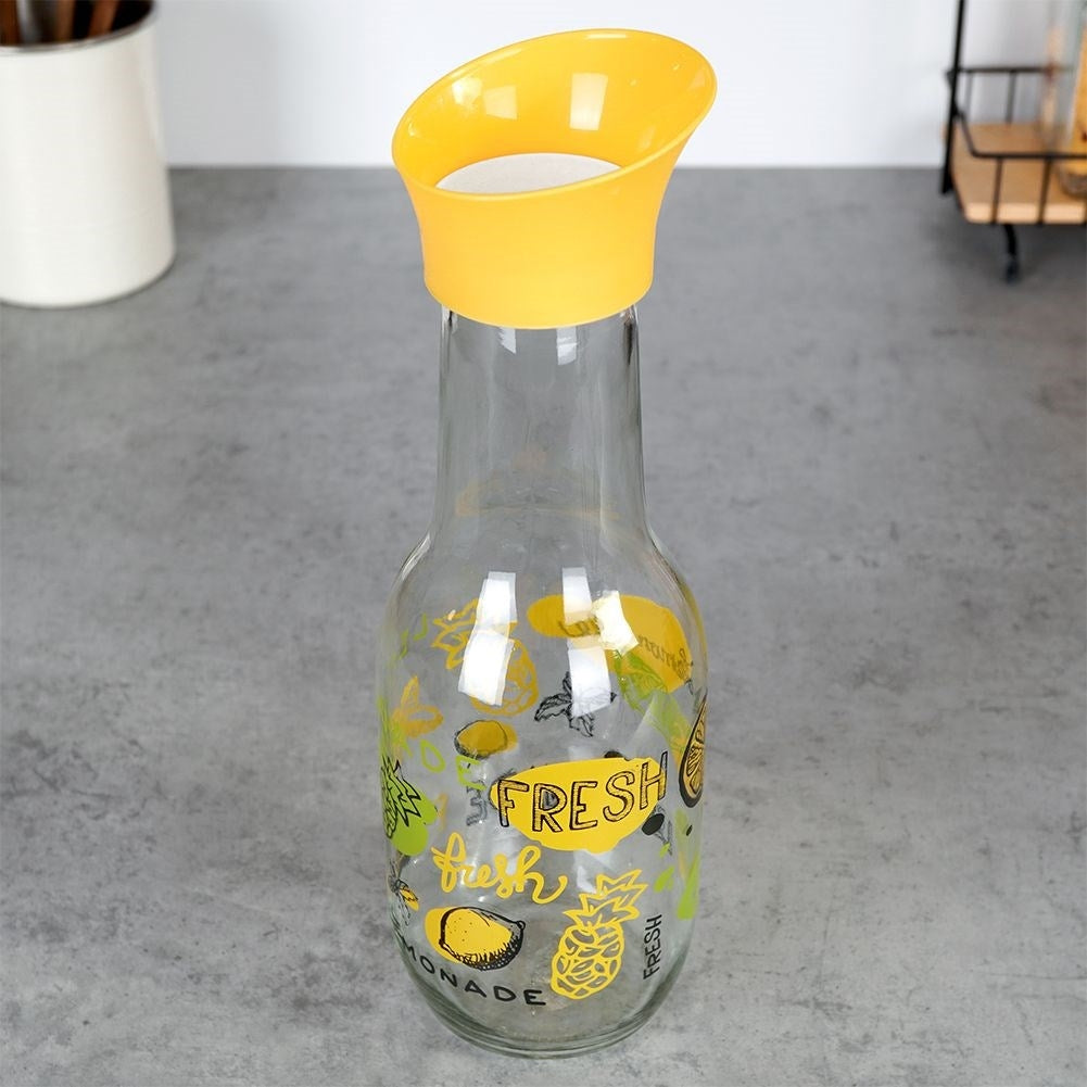 Elegant Glass Jug with Lid and Special Pouring System, 1 Liter