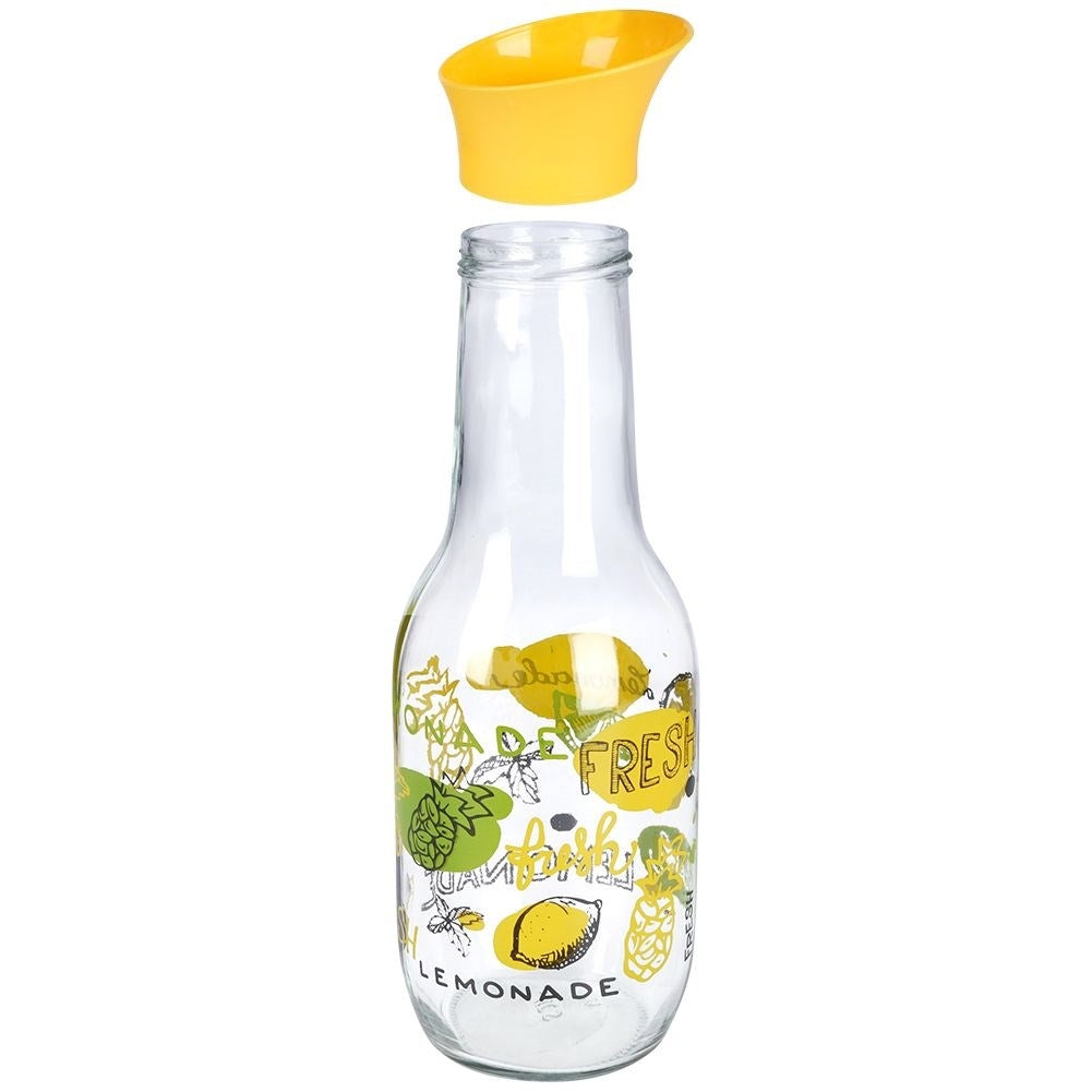 Elegant Glass Jug with Lid and Special Pouring System, 1 Liter