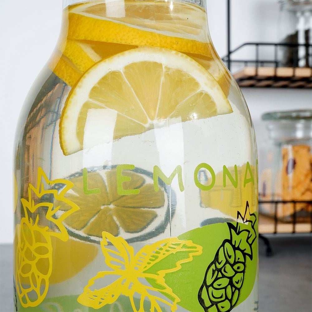 Elegant Glass Jug with Lid and Special Pouring System, 1 Liter