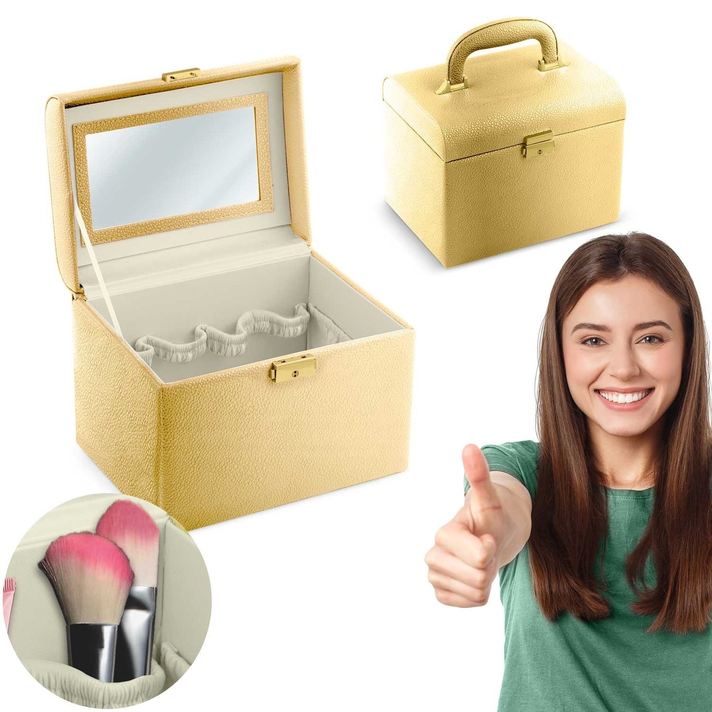 Elegant Gold Cosmetic Case Massido MS-706