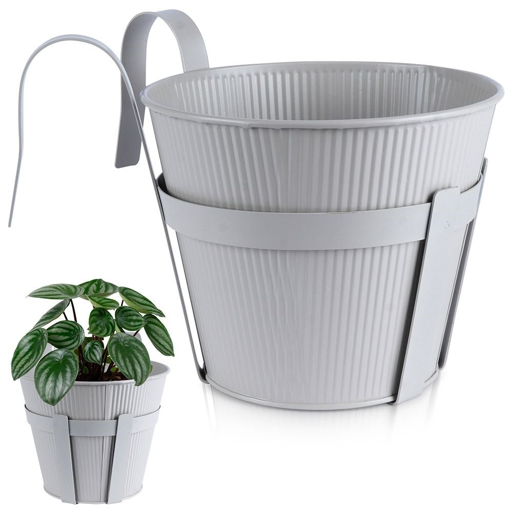 Elegant Gray Hanging Balcony Pot