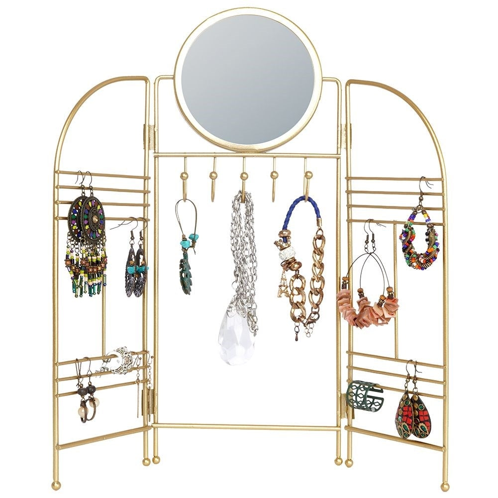 Elegant Jewelery Hanger in Gold with Mirror