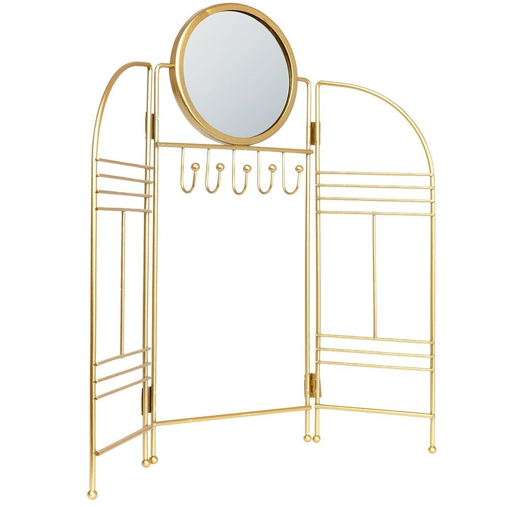 Elegant Jewelery Hanger in Gold with Mirror