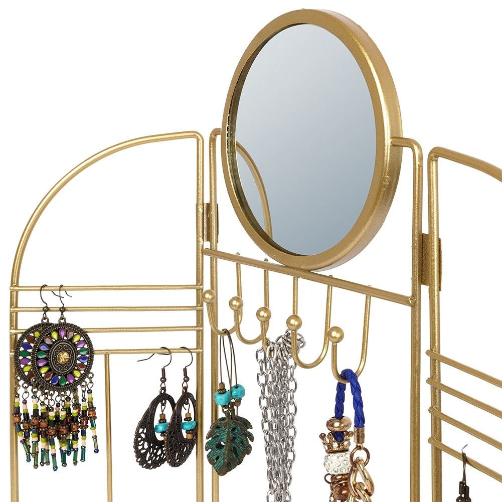 Elegant Jewelery Hanger in Gold with Mirror