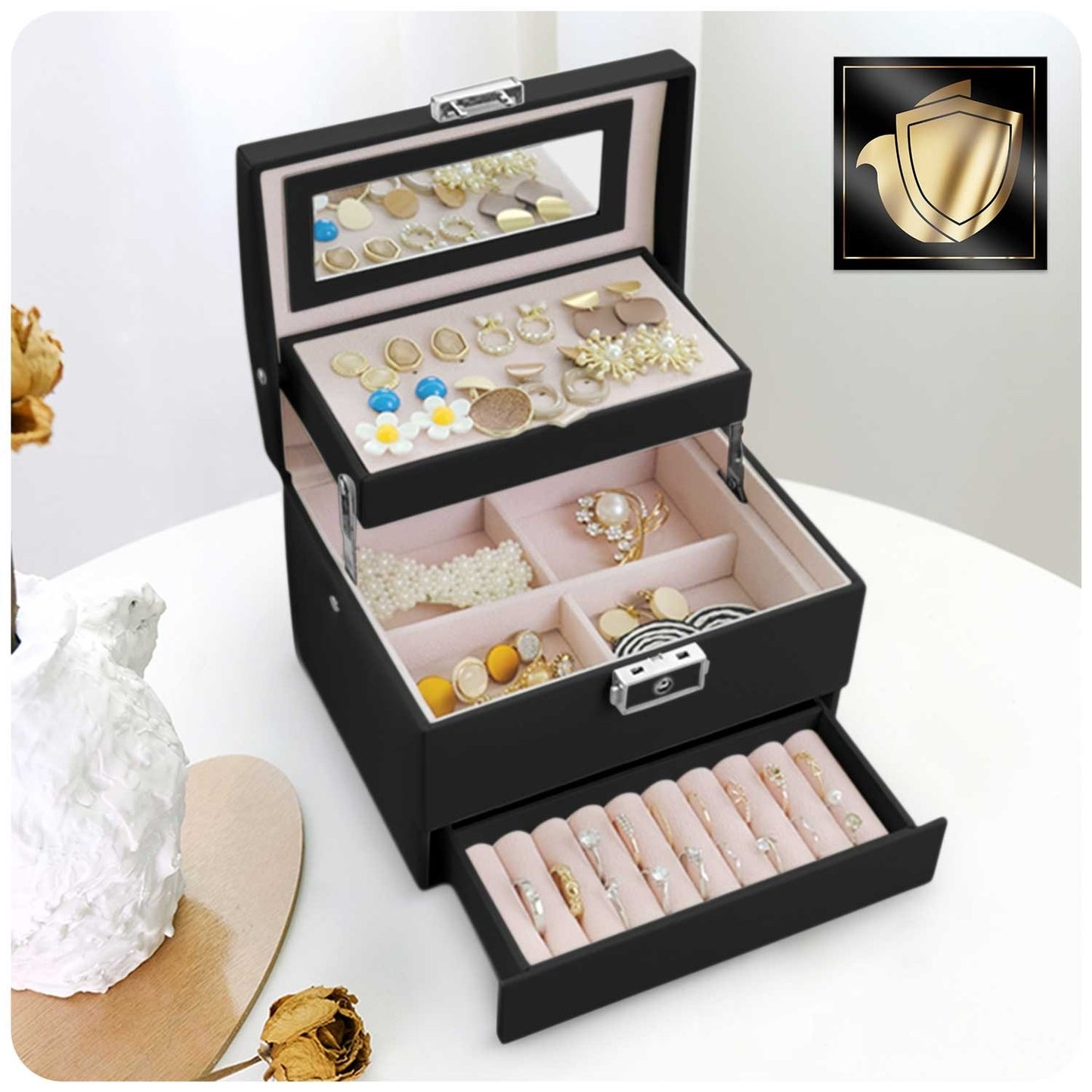 Elegant Jewelry Box MS-704 Massido - Black