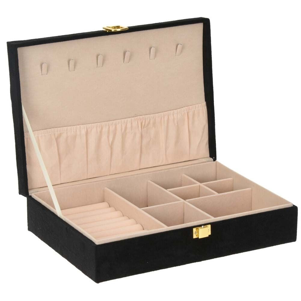 Elegant Jewelry and Watch Storage in Black Velvet