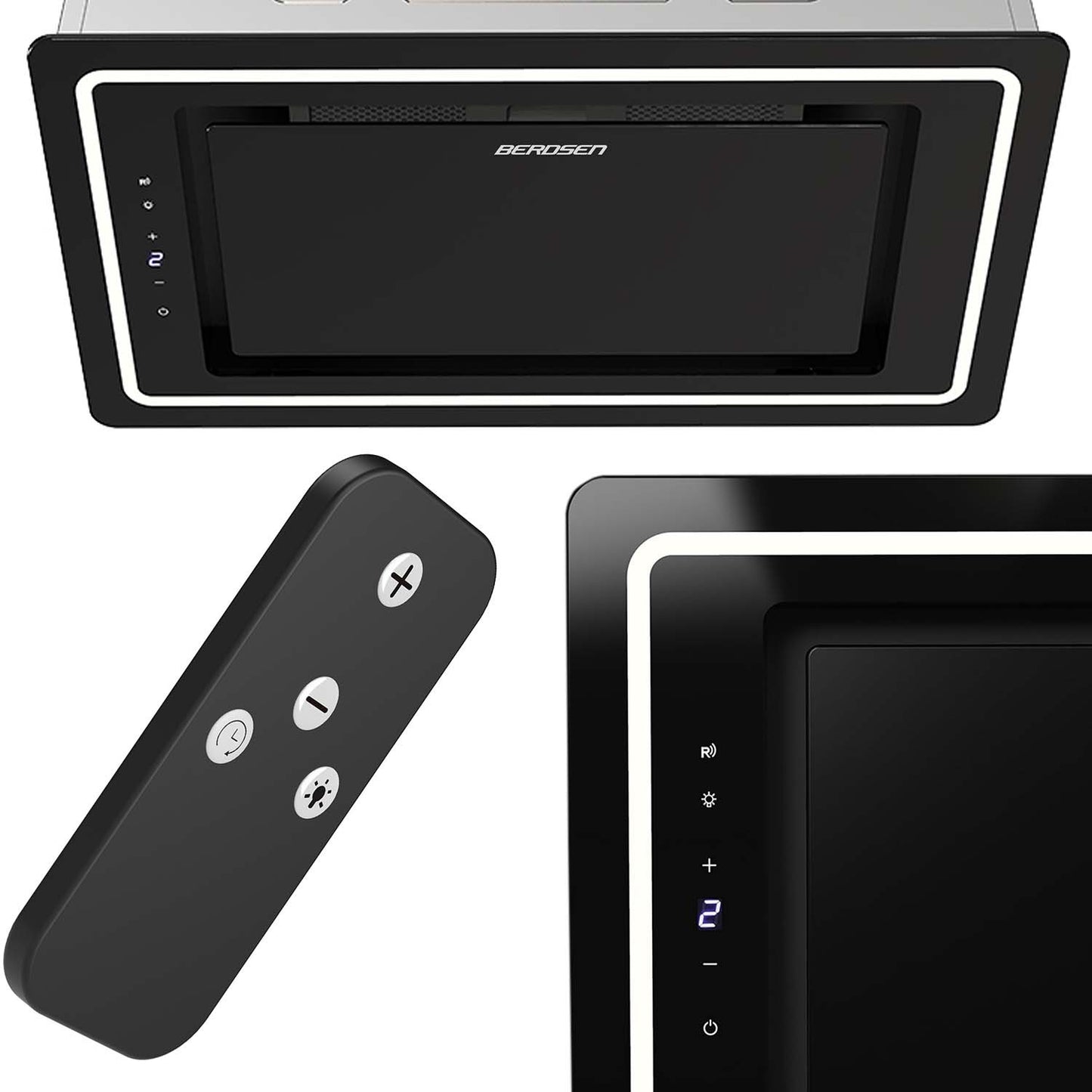 Elegant Kitchen hood 52 cm Black Berdsen BT-239