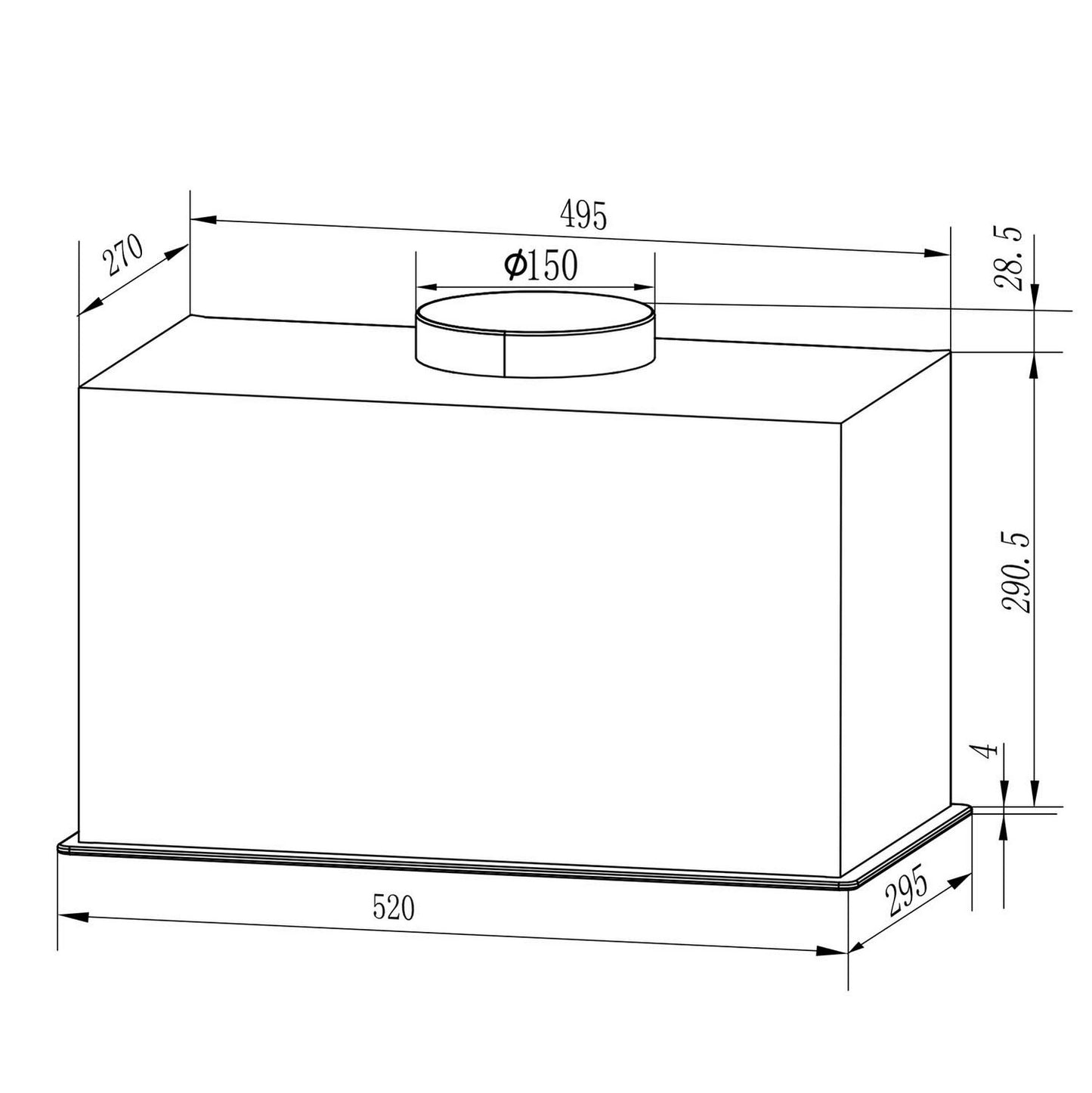 Elegant Kitchen hood 52 cm Black Berdsen BT-239