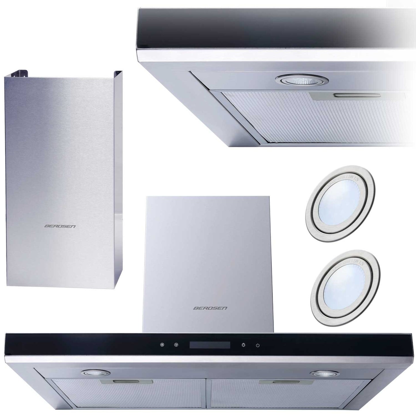 Elegant Kitchen hood 60 cm Berdsen BE-60A-T2 Stainless Steel