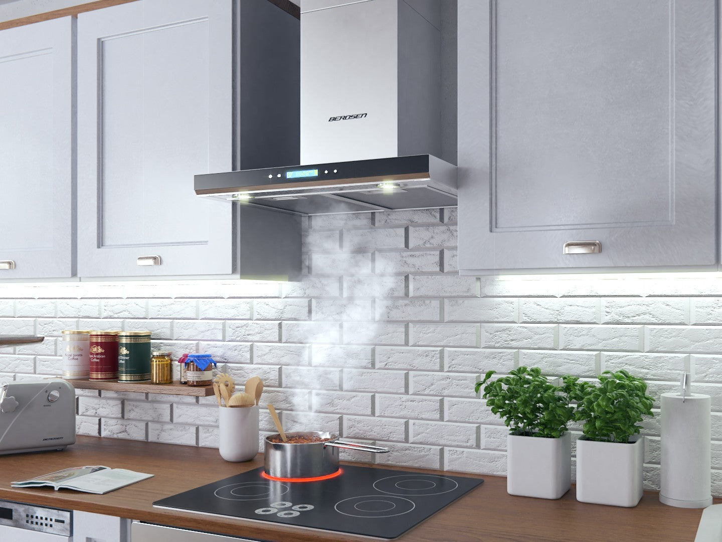 Elegant Kitchen hood 60 cm Berdsen BE-60A-T2 Stainless Steel
