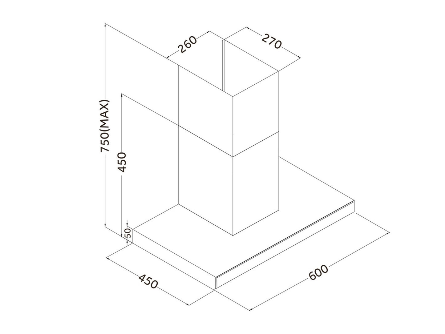Elegant Kitchen hood 60 cm Berdsen BE-60A-T2 Stainless Steel