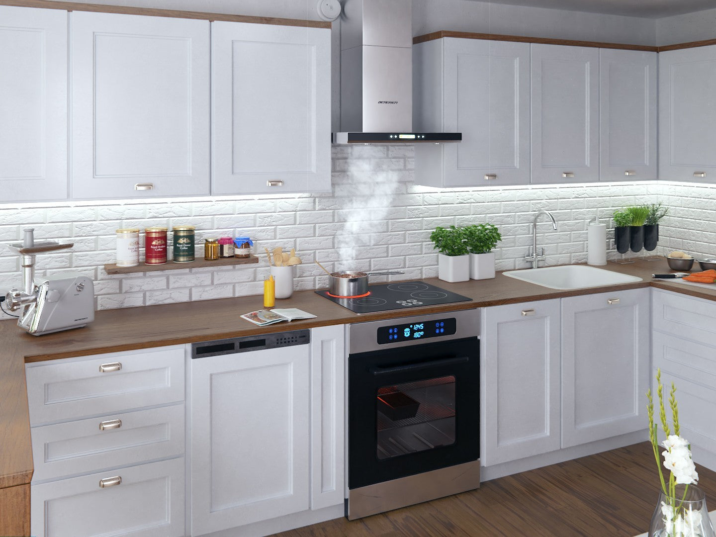 Elegant Kitchen hood 60 cm Berdsen BE-60A-T2 Stainless Steel