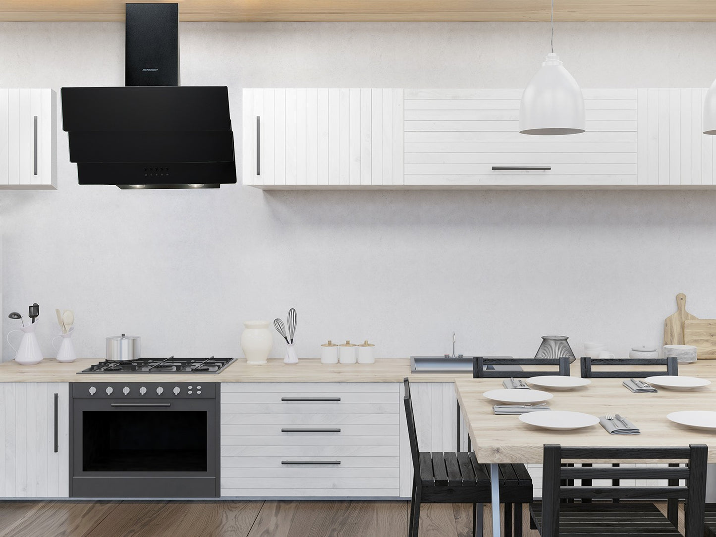 Elegant Kitchen hood 60 cm Berdsen BT-212 Black