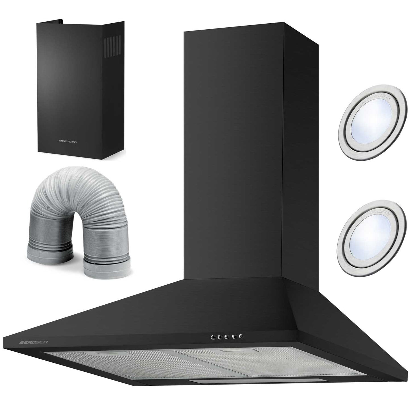 Elegant Kitchen hood 60 cm Berdsen BT-214 Black